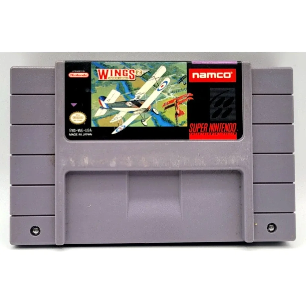 Wings 2: Aces High (Super Nintendo, SNES, 1992) Authentic Tested & Working